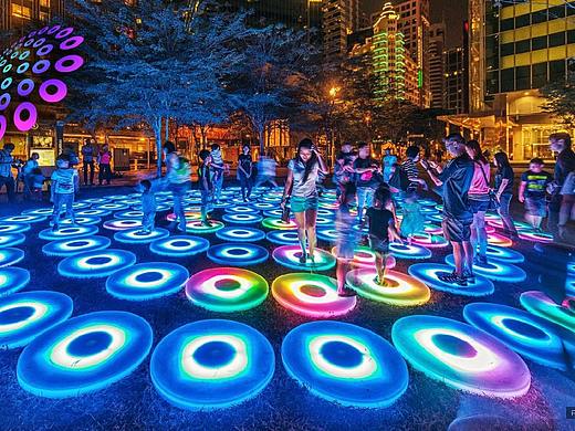 网红创意发光互动道具彩色跑租赁七色彩虹跑出租