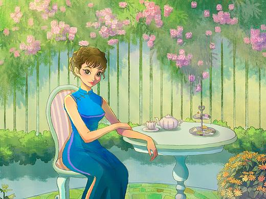 阳光花园下午茶（个人主页-ZNjE1NTkyMjg=） - 创作习作 - 站酷设计师祖祖祖鹅原创素材 - 站酷ZCOOL