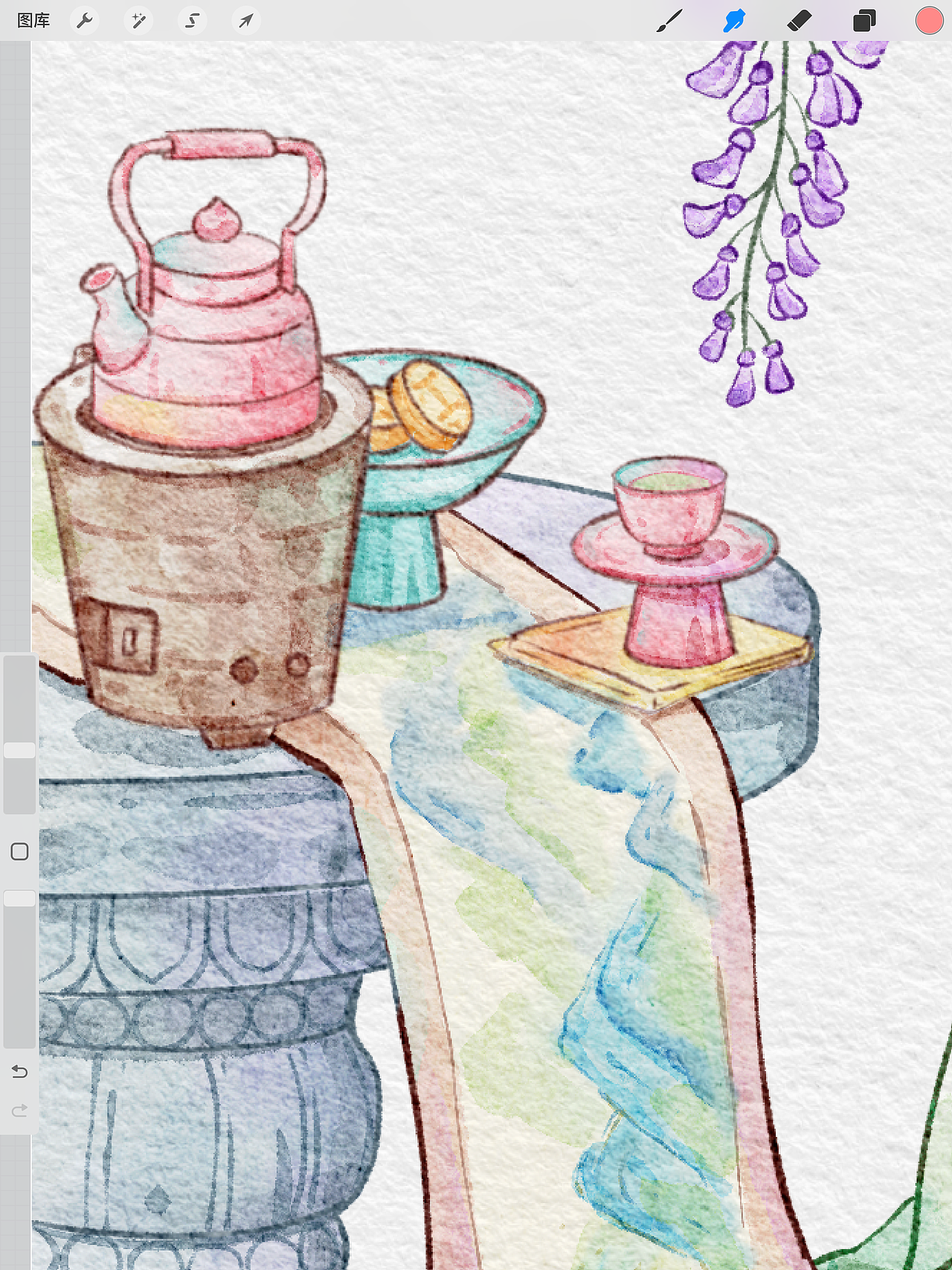 古风水彩人物插画 小仙女紫藤花（图ZMzc5MzQ2NzU2） - 创作习作 - 站酷设计师画趣小屋原创素材 - 站酷ZCOOL