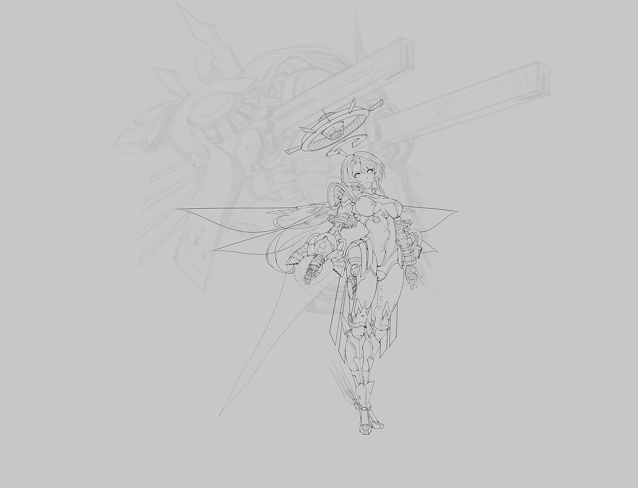 二次元立绘《机械少女》附过程（图ZMTk3OTQxODY0） - 商业插画 - 站酷设计师少侠一炷香ol原创素材 - 站酷ZCOOL