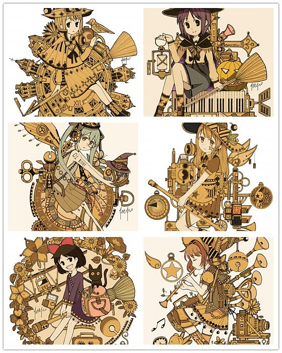 蒸汽朋克插画集2魔女主题蒸汽街系列（图ZNTAzMzEzNDQ=） - 艺术插画 - 站酷设计师HAIM原创素材 - 站酷ZCOOL