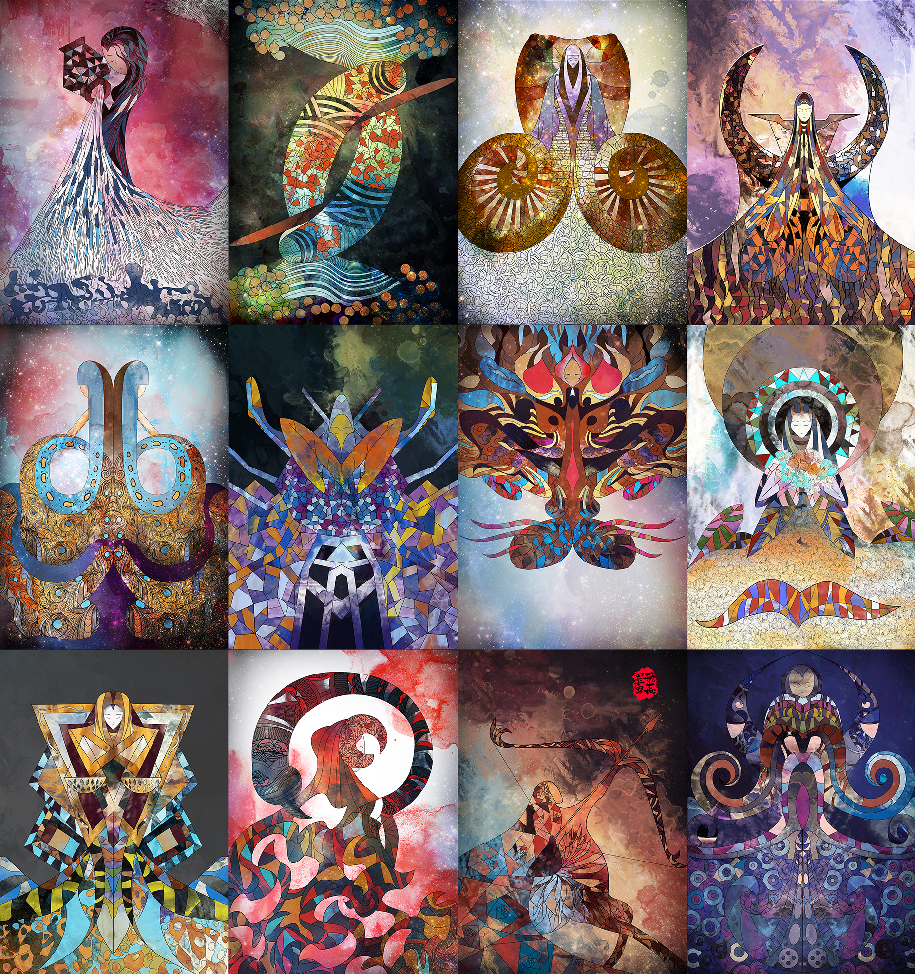 平插12星座|插画|创作习作|墨菻奥森 - 原创作品 - 站酷 (zcool)