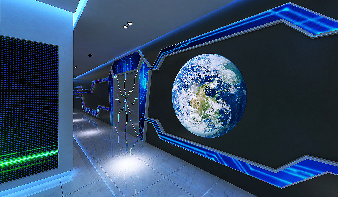 科技未来时尚公司企业展厅3d效果图设计制作_思海设计-站酷zcool