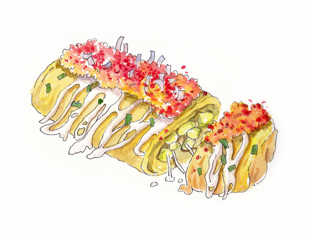 钢笔淡彩小物件