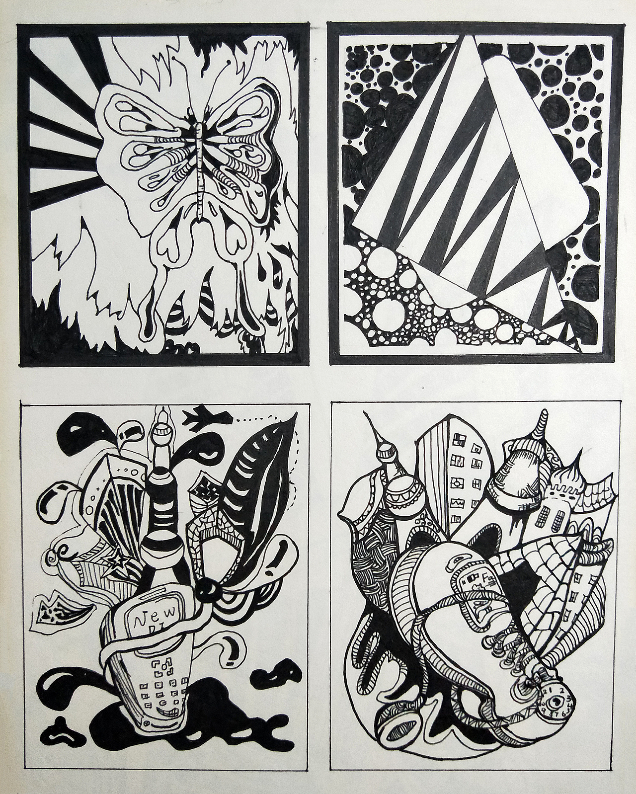 手绘黑白装饰插画（图ZMTI3NTQ0MDUy） - 创作习作 - 站酷设计师小惠惠Y原创素材 - 站酷ZCOOL