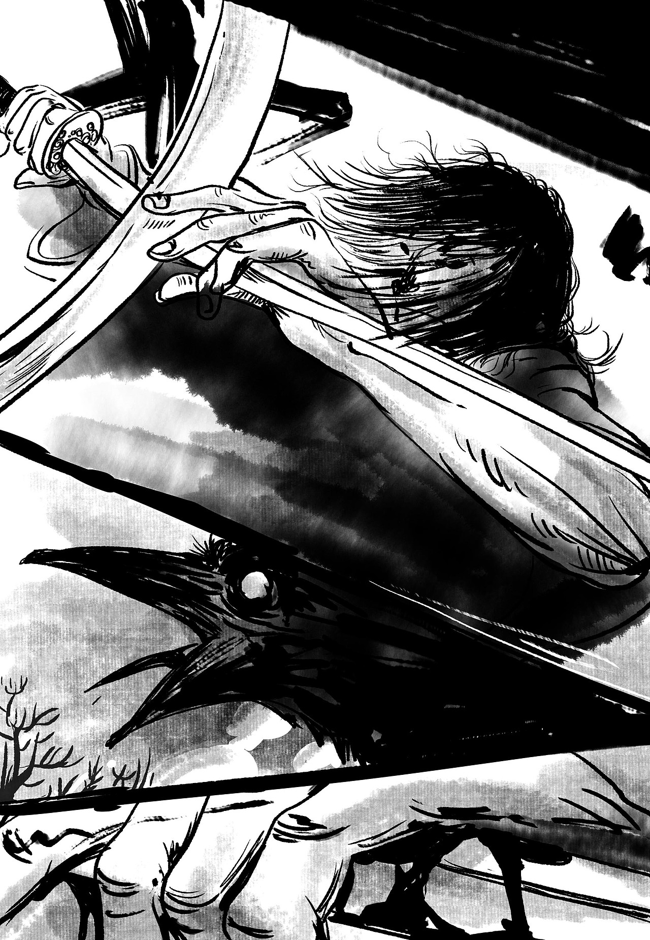 泽---水墨风插画设计