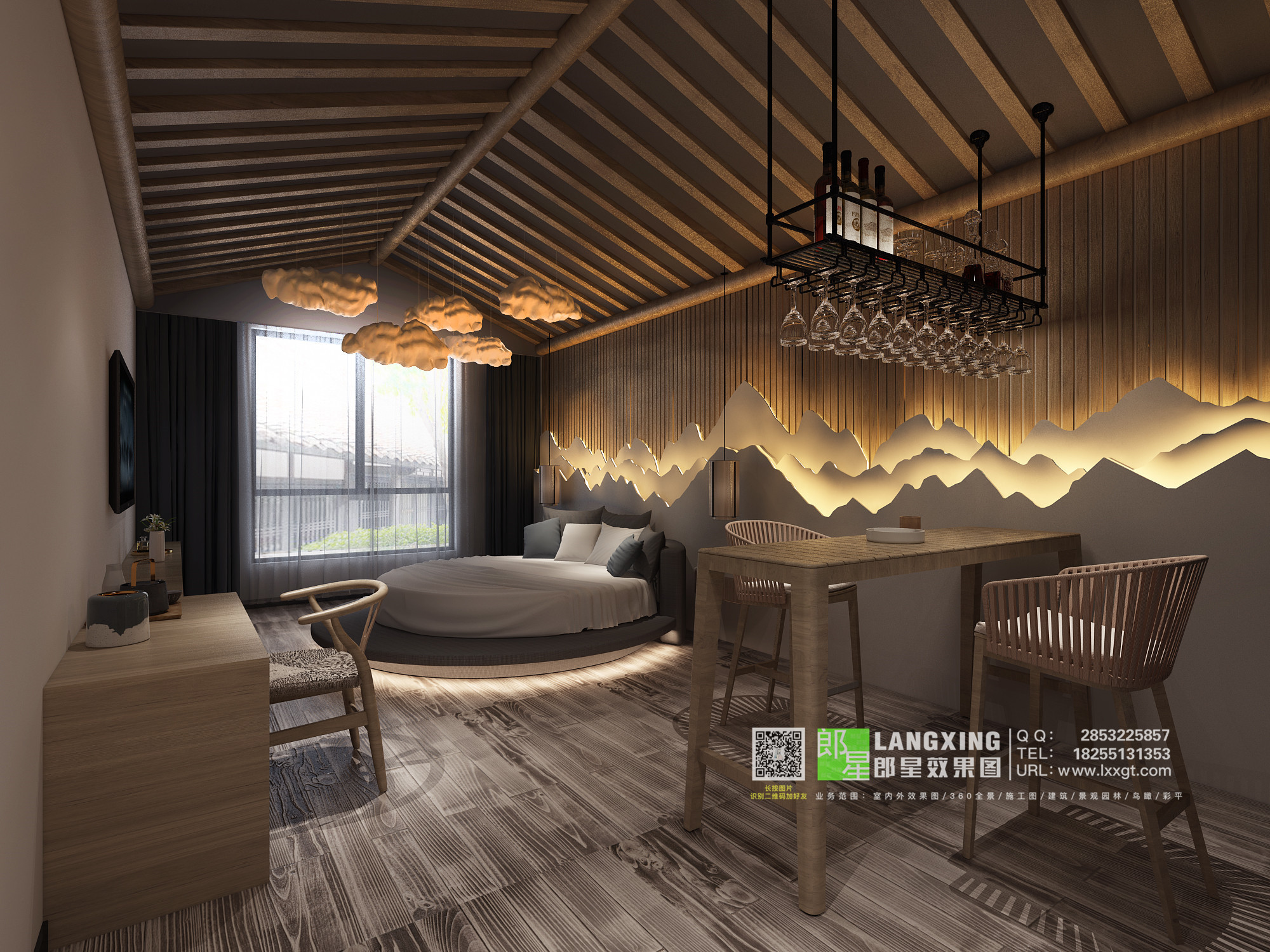 金木水火土 ——和为民宿酒店|空间|室内设计|琪琪原创效果图 - 原创