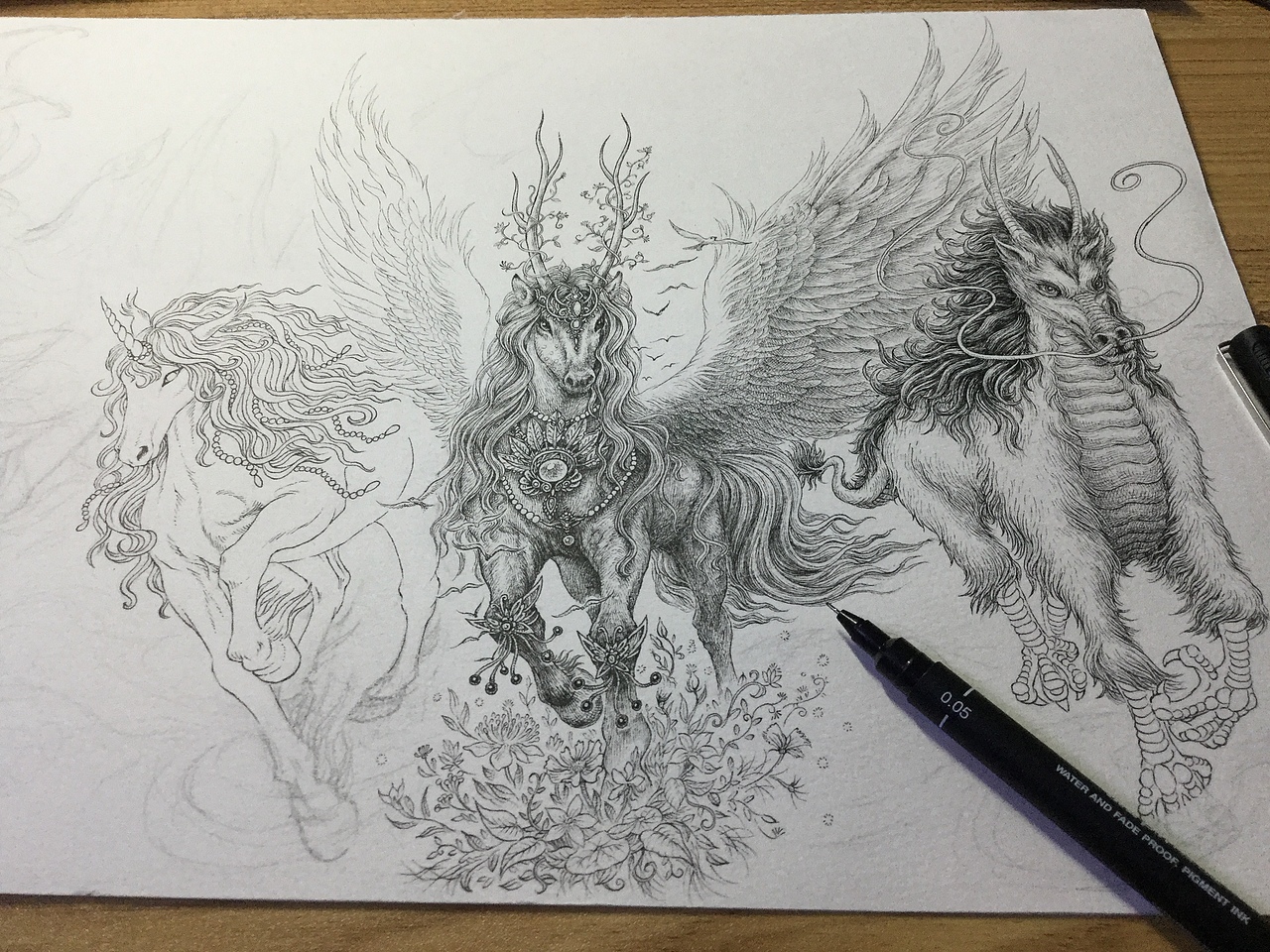 《天马行空图》傅淳强手绘作品