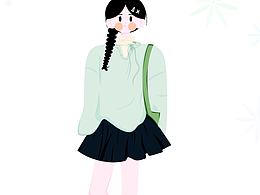 扁平风少女
