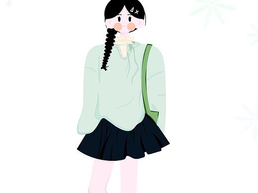 扁平风少女（个人主页-ZNzExMjgxNzI=） - 商业插画 - 站酷设计师九吉的猫原创素材 - 站酷ZCOOL