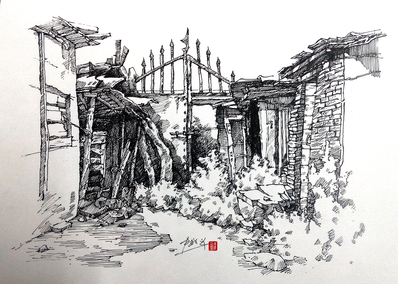 百乐钢笔ef 第二次用钢笔画这种排线型的