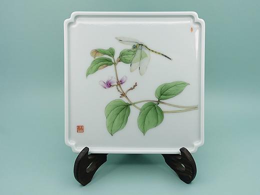 《豆花蜻蜓图》茶盘