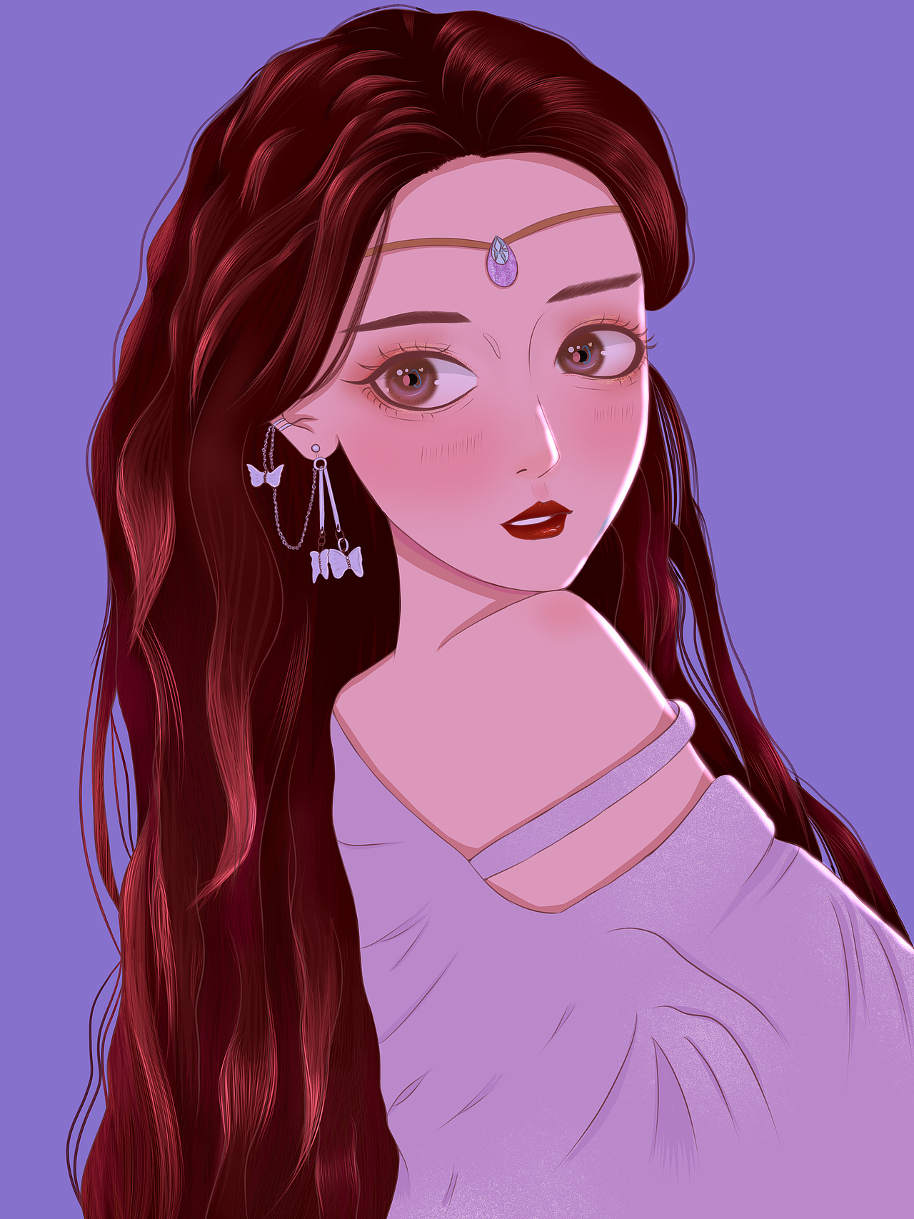 女生手绘大头卡通头像