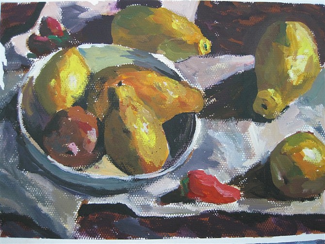 静物水粉画（图ZODM2NDQyNTY=） - 绘画 - 站酷设计师余健君原创素材 - 站酷ZCOOL