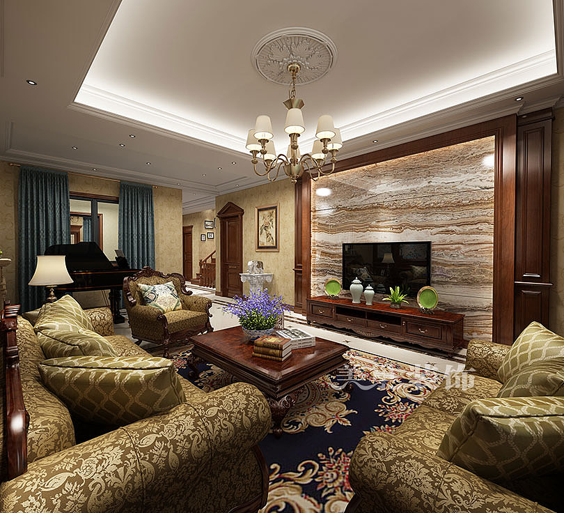 郑州建业运河上院合院210平五室别墅装修效果图