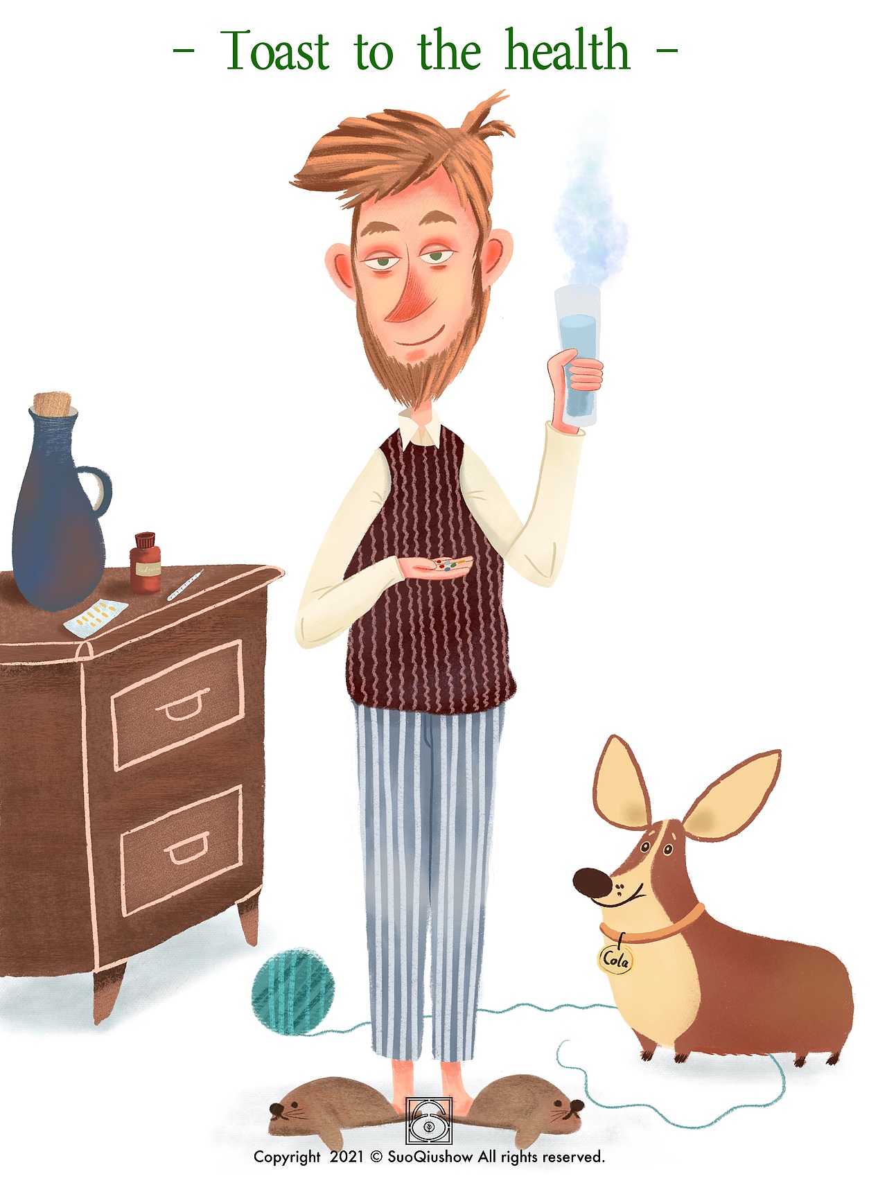 吃药药，敬健康！（图ZMjQ3NDUxNzAw） - 绘本 - 站酷设计师RJ丶锁秋原创素材 - 站酷ZCOOL