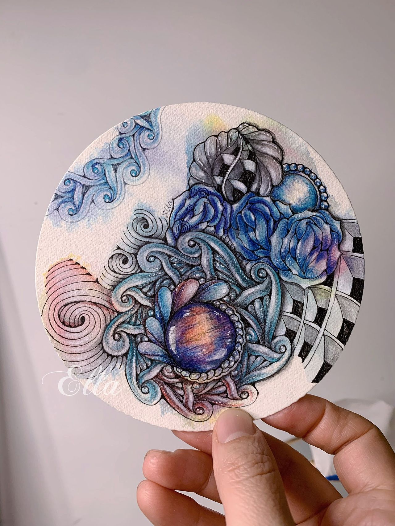 绿松石～染卡宝石禅陀罗05（图ZMzI4OTI4OTky） - 其他 - 站酷设计师Ella禅绕花园原创素材 - 站酷ZCOOL