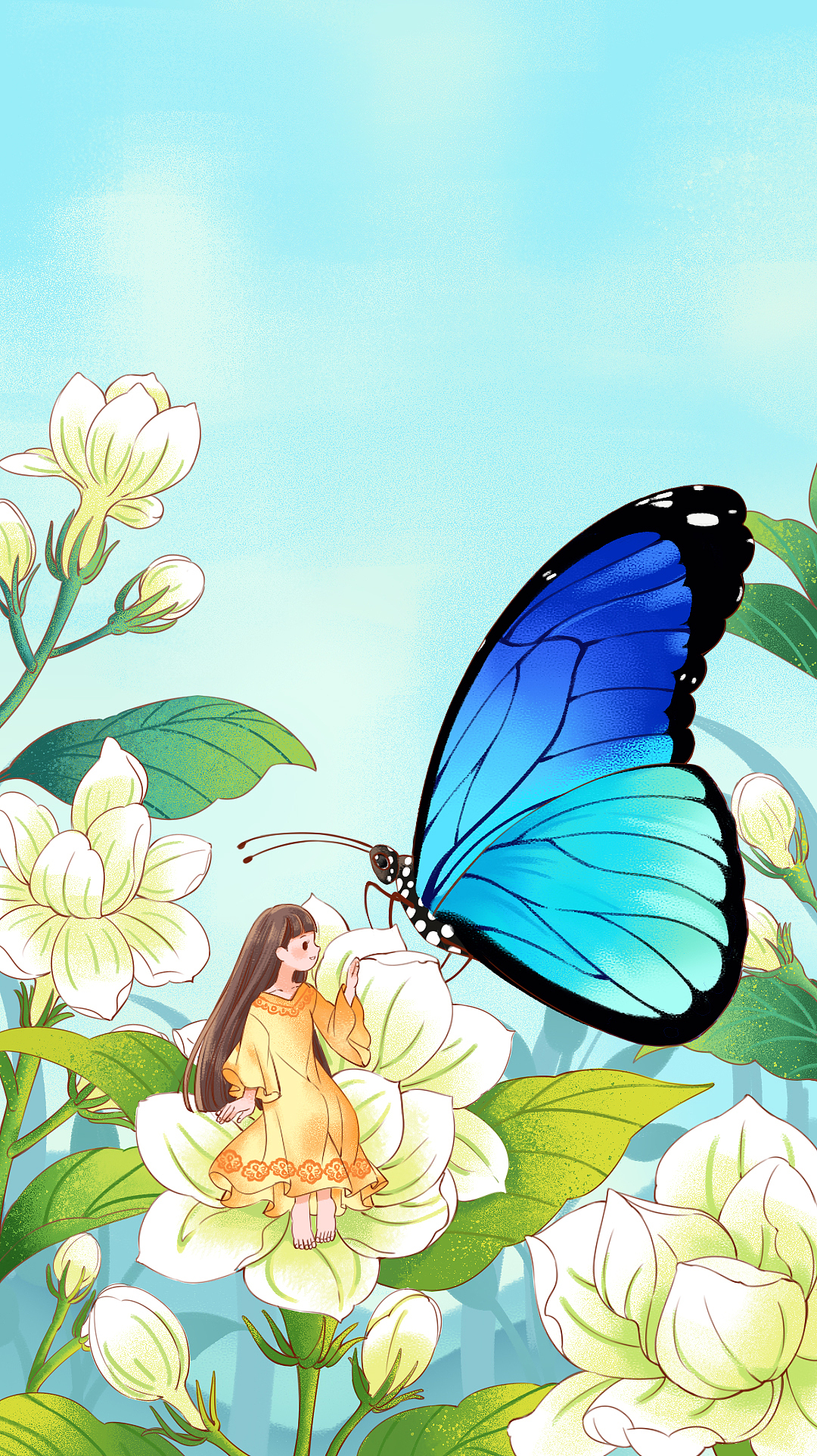 夏日清爽儿童插画