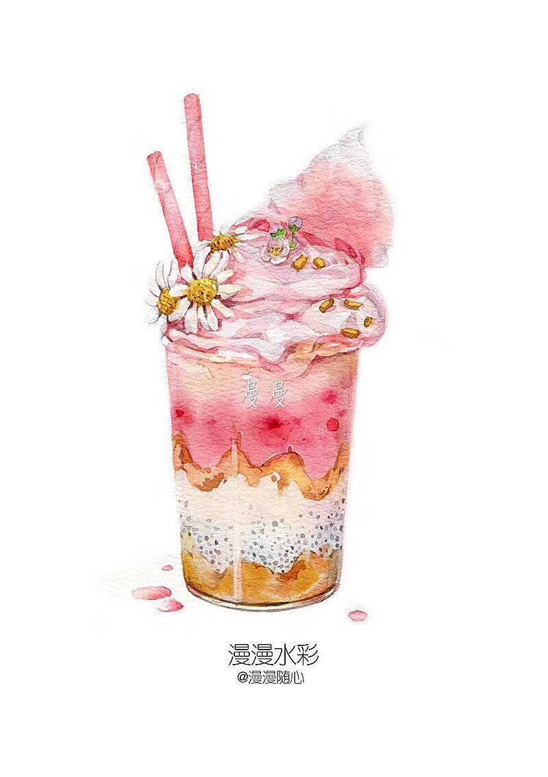 【水彩】水彩甜蜜蜜-粉（图ZMjUwNTQ1Mzg0） - 创作习作 - 站酷设计师漫漫绘原创素材 - 站酷ZCOOL