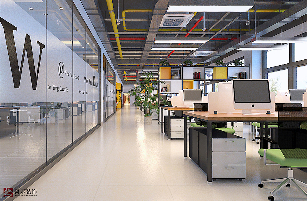 济南办公空间设计、办公室装修施工-金世陶瓷办公区（图ZMTYwNTIxMjI4） - 家装设计 - 站酷设计师山东舜禾装饰原创素材 - 站酷ZCOOL