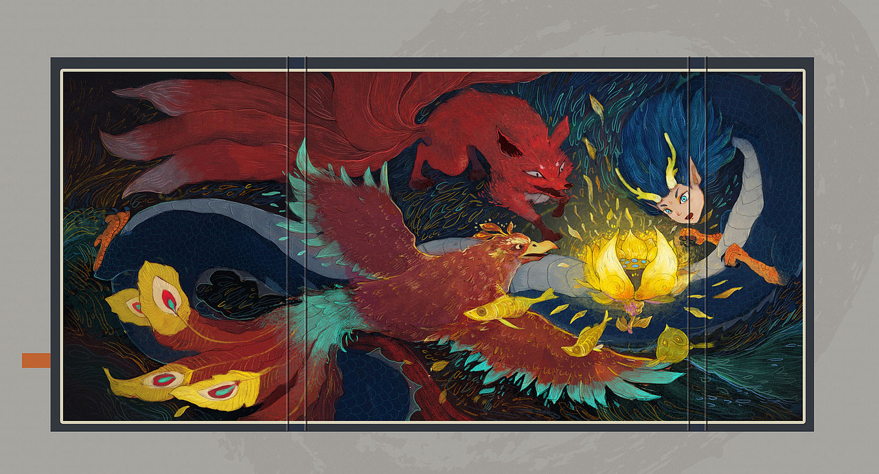 山海经-南山经（图ZMjM0NjczMTQ0） - 商业插画 - 站酷设计师鬼怪也多萌小森原创素材 - 站酷ZCOOL