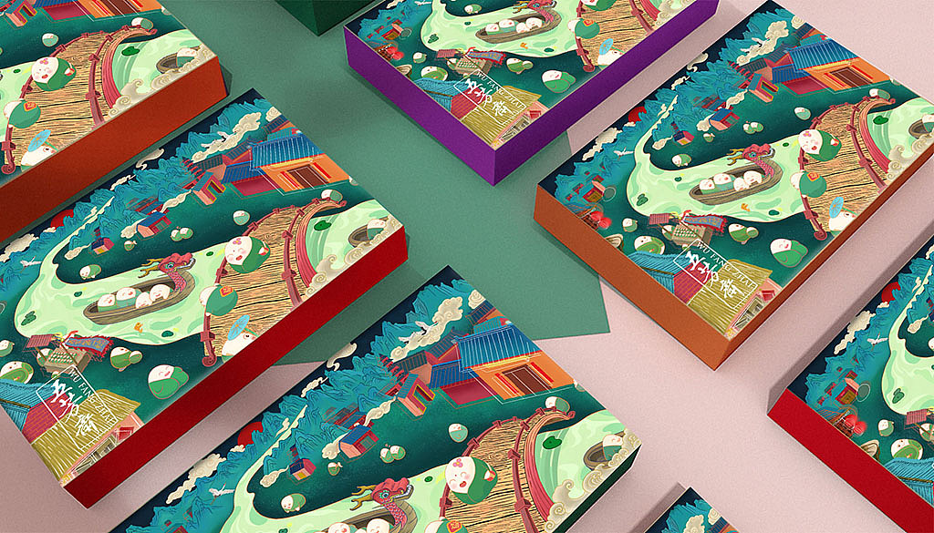 五芳斋粽子-插画包装设计