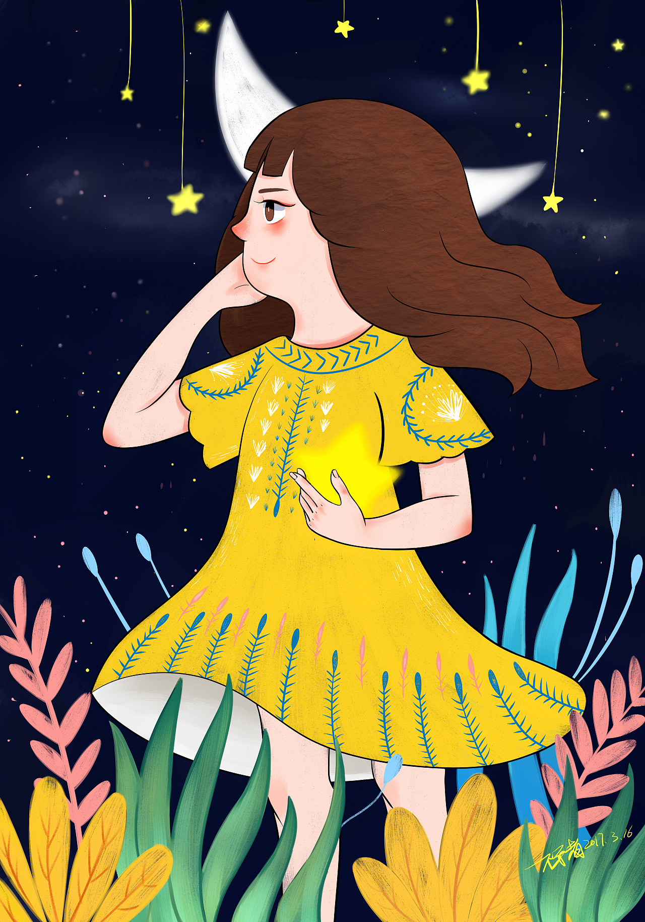 星空下的梦|插画|创作习作|洋羊羊s - 原创作品 - 站酷 (zcool)