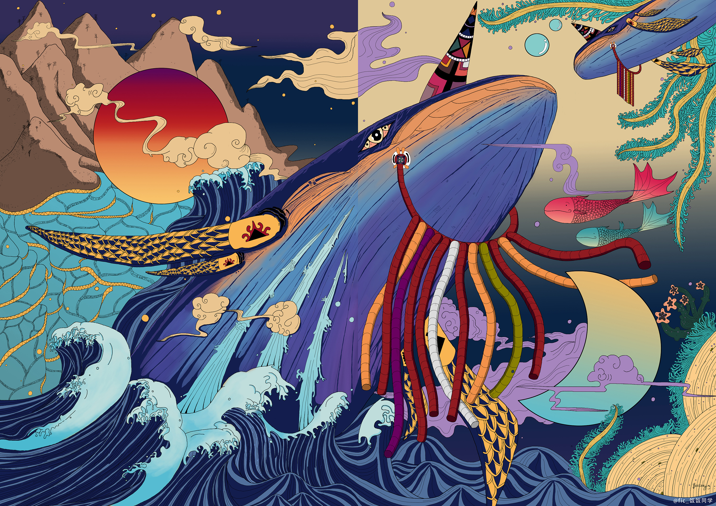 哈尼族系列插画|插画|插画习作|fic_饭饭同学 - 原创作品 - 站酷