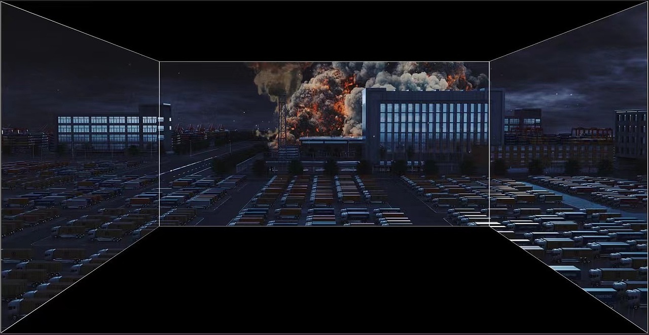 安全警示三折幕