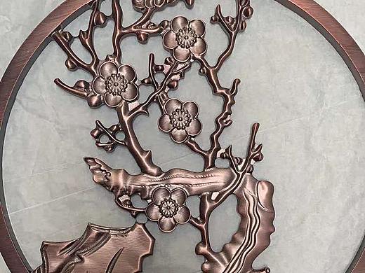 富有诗意的仿铜雕花铝艺屏风隔断