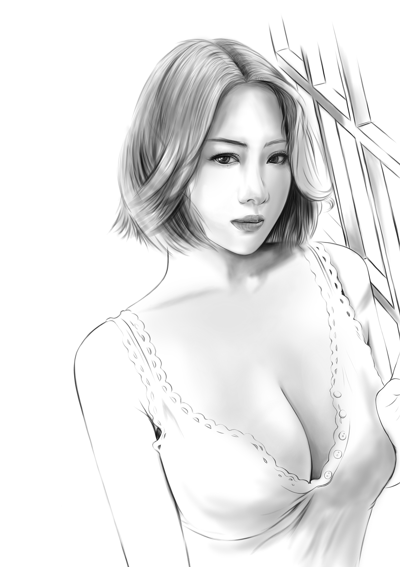 2017--我画的小美女 / 窗前的小美人(图ZOTQ4OTM3NjQ=) - 创作习作 - 站酷设计师yanggtaoo523原创素材 - 站酷ZCOOL