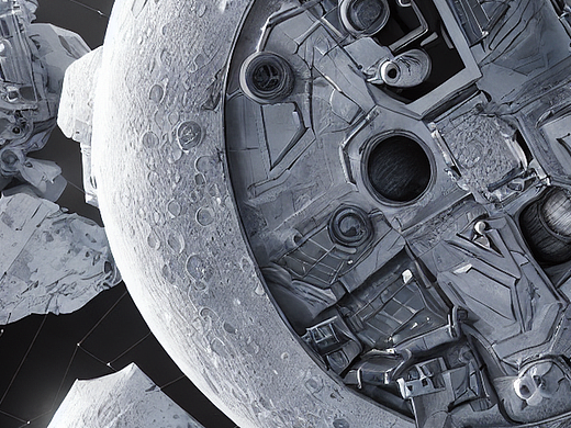 #AI创作实验室#月球炫酷科技细节（个人主页-ZNjIyNzkzOTY=） - AI作品 - 站酷设计师Pendnid原创素材 - 站酷ZCOOL