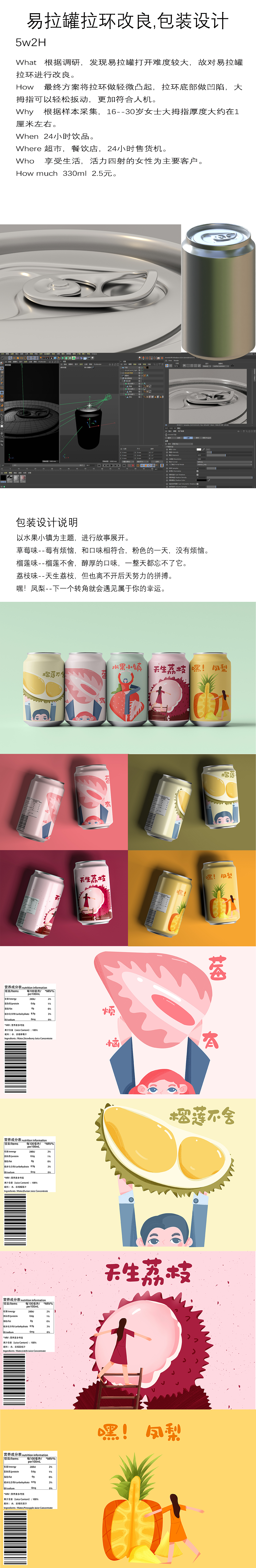 330ML 易拉罐拉环改良包装设计