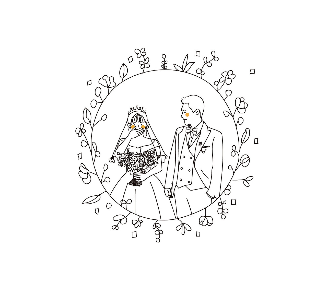 简约线条人物插画