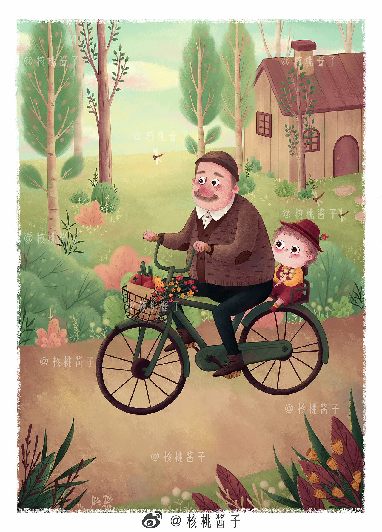 我和爷爷系列儿插|插画|儿童插画|核桃酱子_原创作品-站酷(zcool)