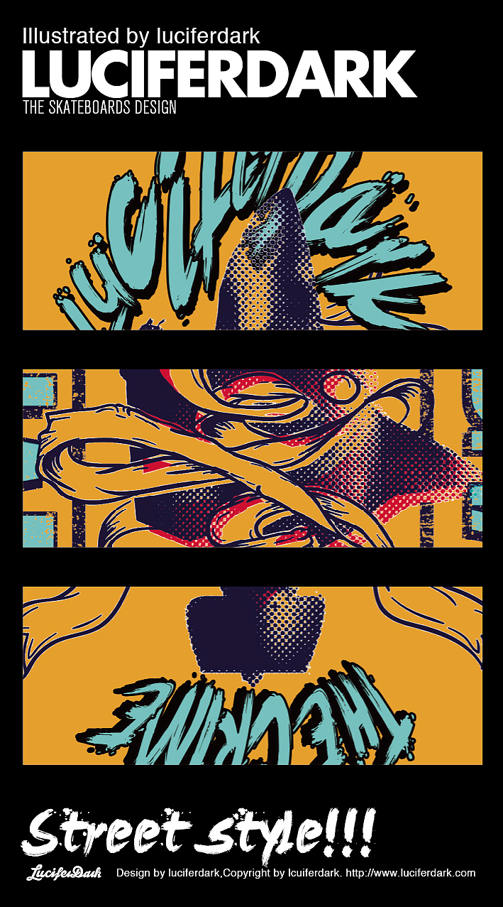 VIK-MAX 合作款滑板设计（图ZMjQ3MTk4OTI=） - 商业插画 - 站酷设计师luciferdark原创素材 - 站酷ZCOOL