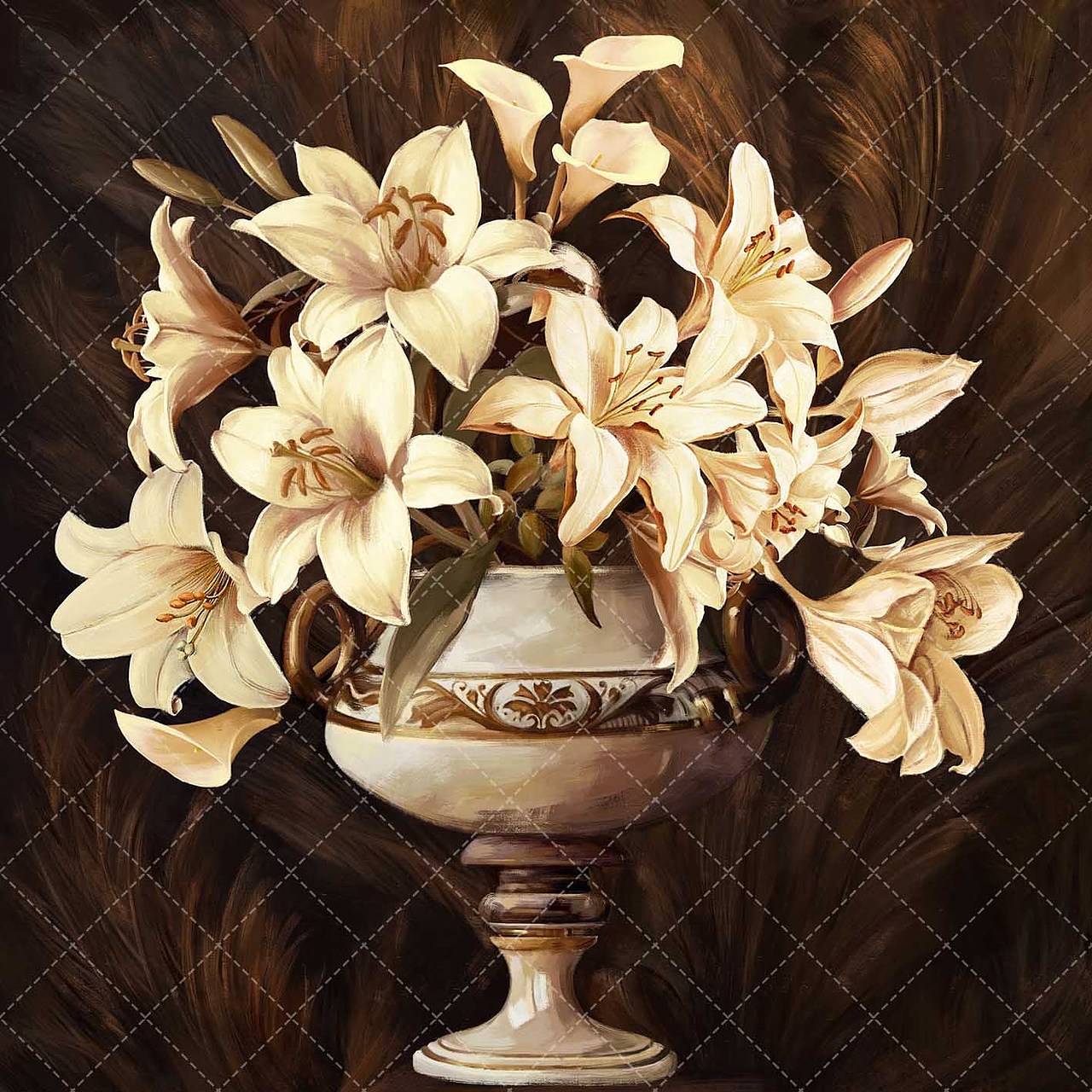 花卉装饰画（图ZMTE1Nzc5NDQw） - 艺术插画 - 站酷设计师墙角呆瓜原创素材 - 站酷ZCOOL