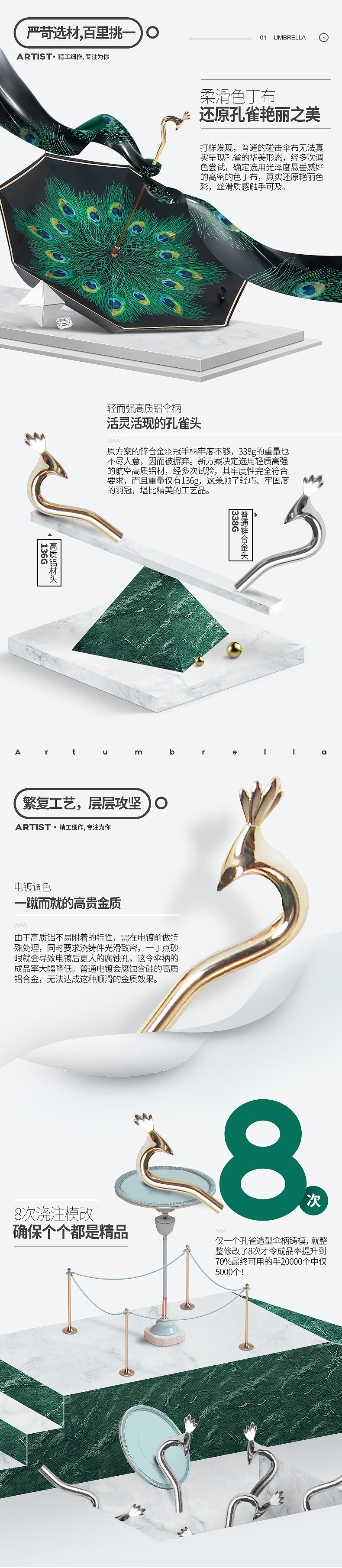 【天堂伞x艺术狗】孔雀伞反向长柄伞（图ZOTQ4OTI1NjQ=） - 生活用品 - 站酷设计师夏天的牧草原创素材 - 站酷ZCOOL