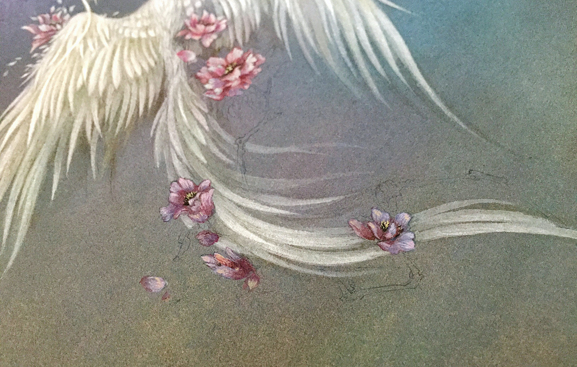 18下方的山茶可以适当的加上一些普蓝去绘制，将画面稳定一些。