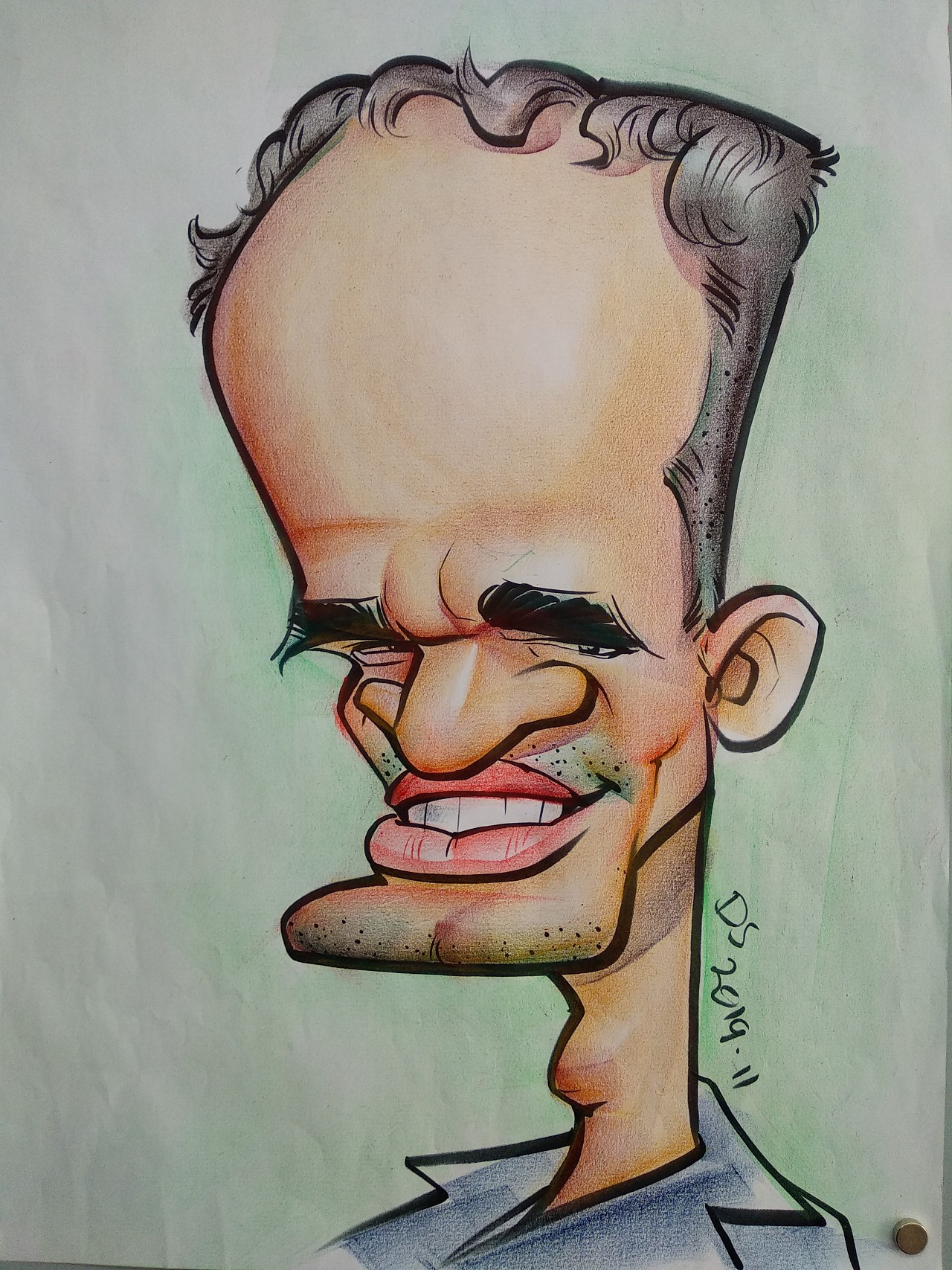 大叔漫画似颜绘绘画过程肖像漫画教程