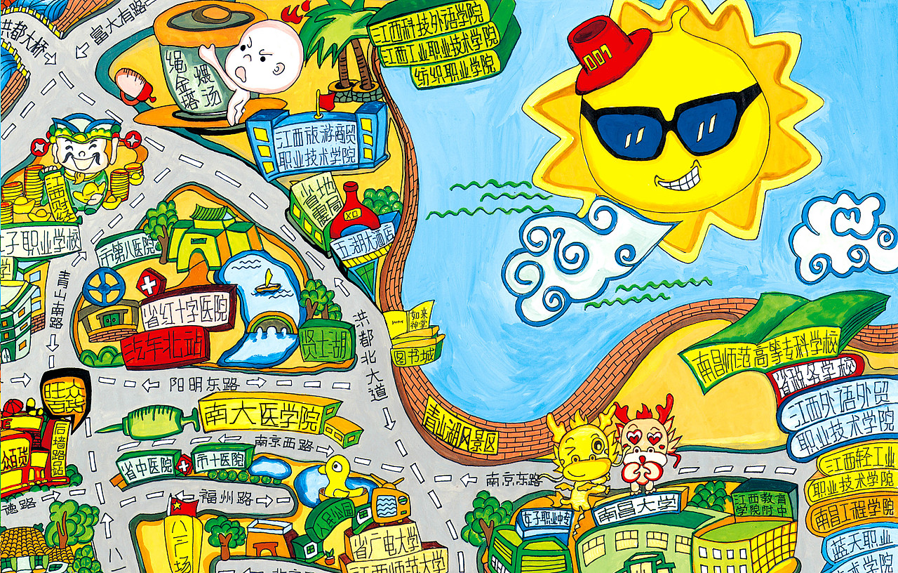 南昌手绘地图