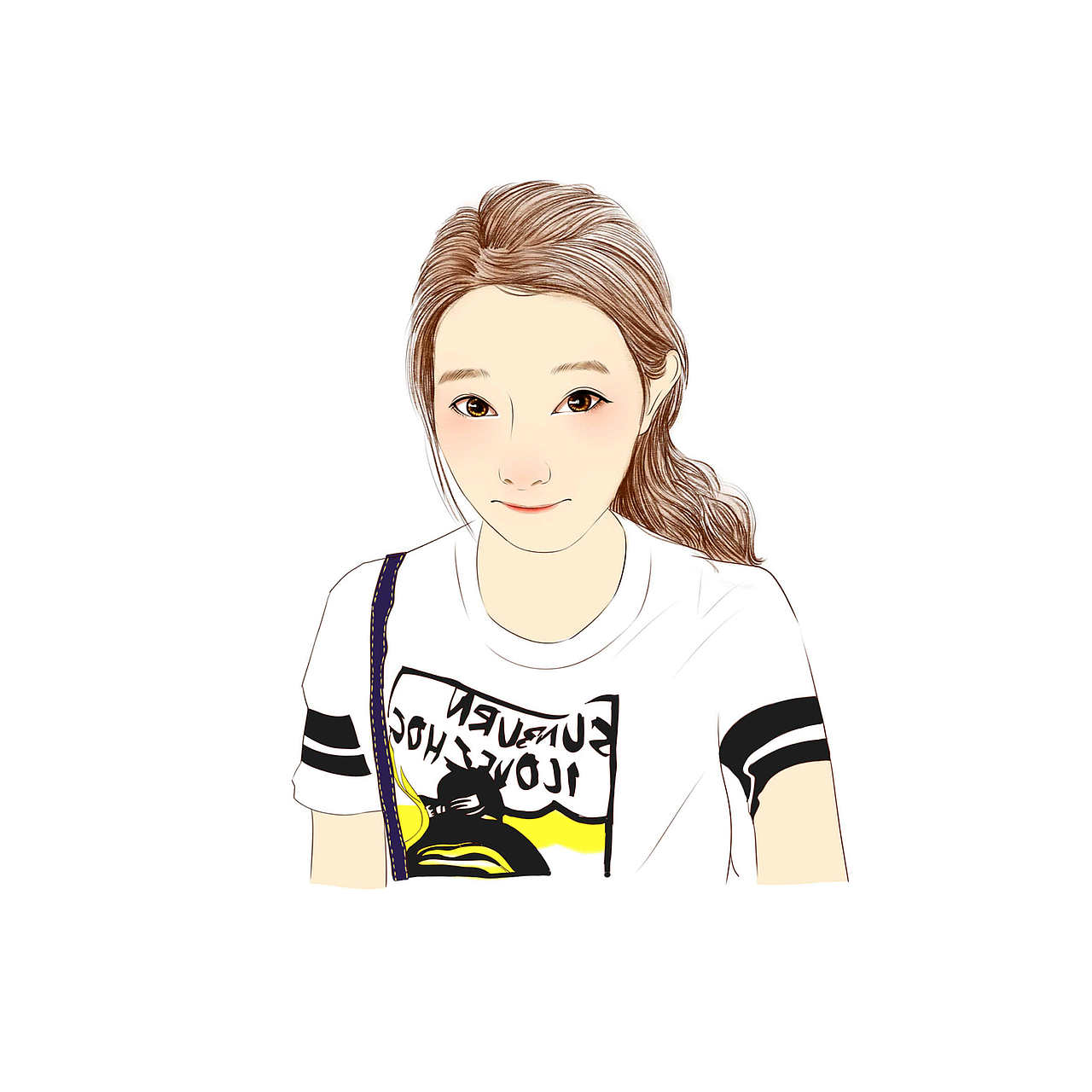 一个宅女的日常 手绘画像