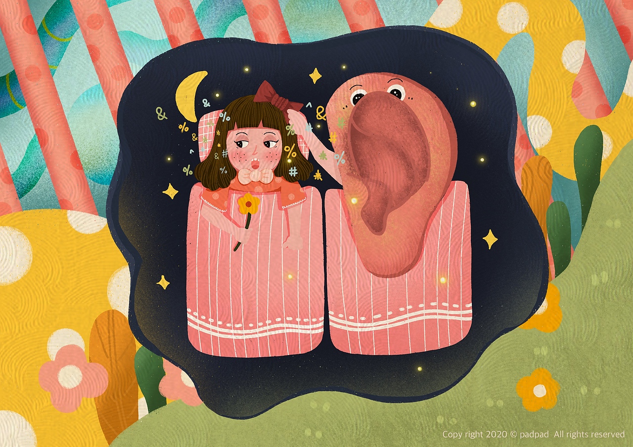 小女孩与耳朵先生（图ZMjEzMDE3OTY0） - 艺术插画 - 站酷设计师opadpado原创素材 - 站酷ZCOOL