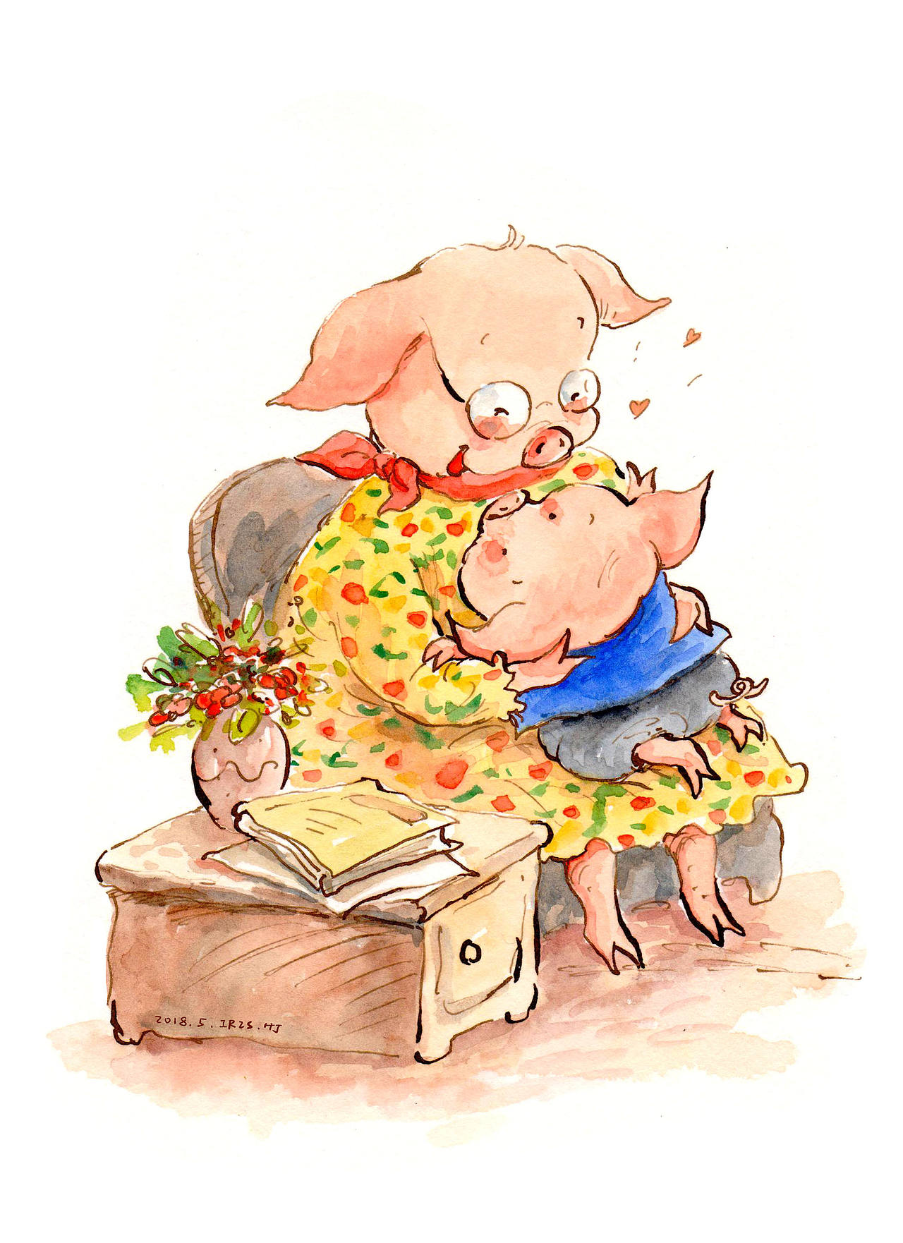 摩登猪猪家庭~（图ZMTEzMzgwNDQw） - 儿童插画 - 站酷设计师抱抱小枕头原创素材 - 站酷ZCOOL