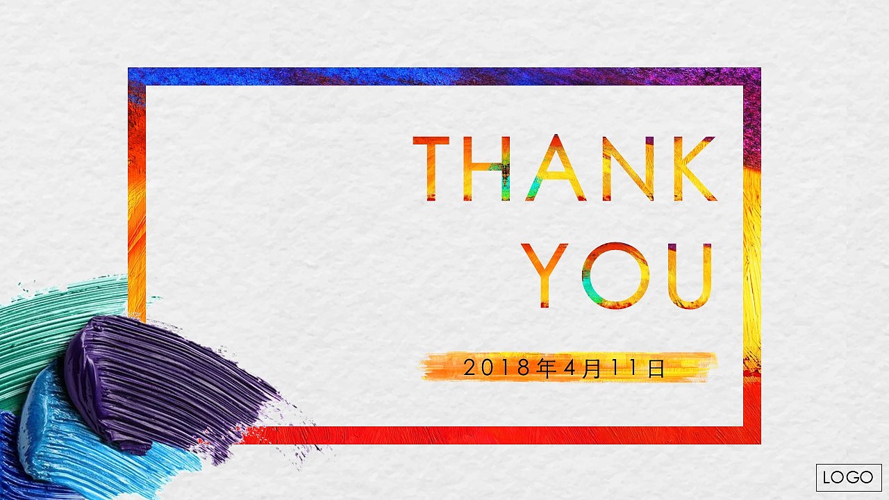油画质感市场部工作总结PPT模板
