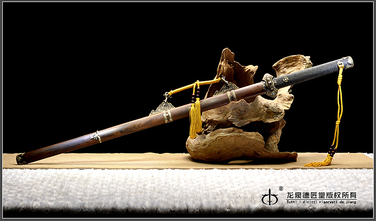 龙泉刀剑-乾坤唐剑|百炼羽毛钢(DJ-2703)