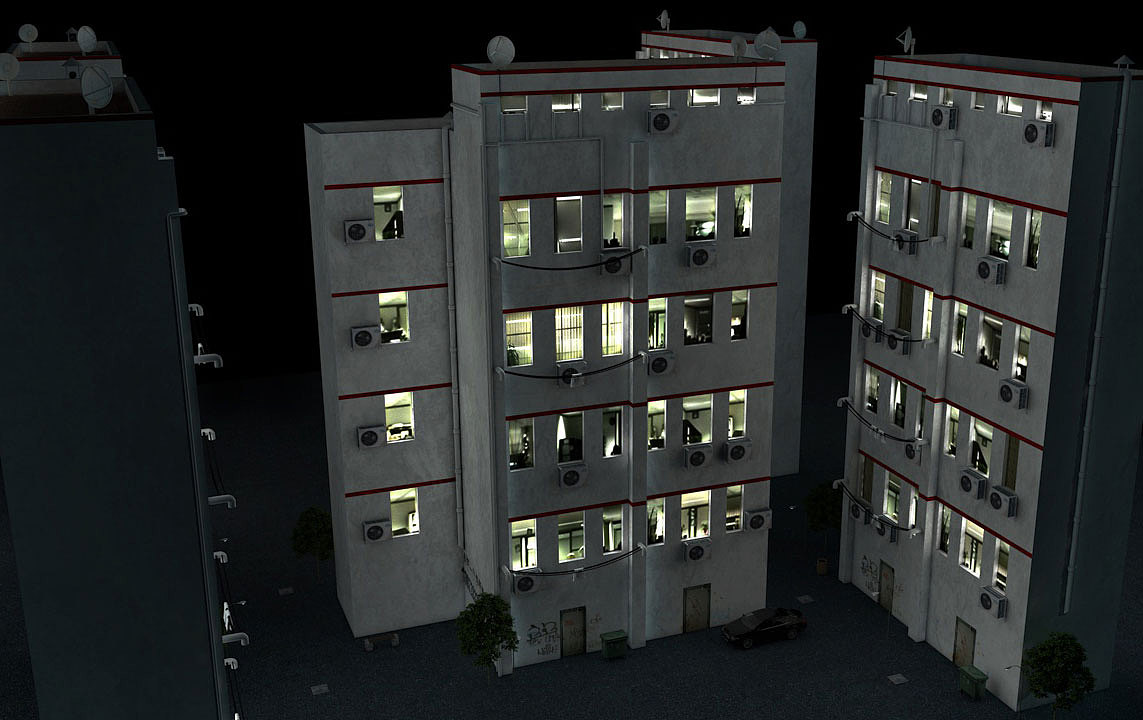 住宅夜景（图ZMTc1NjM4ODQ0） - 建筑/空间 - 站酷设计师清风抚明月原创素材 - 站酷ZCOOL