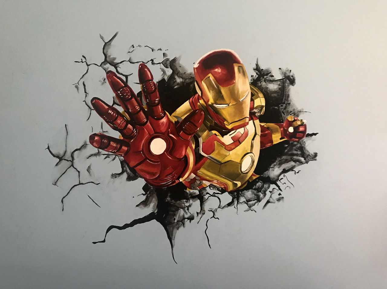 墙体绘画卧室改造致敬钢铁侠