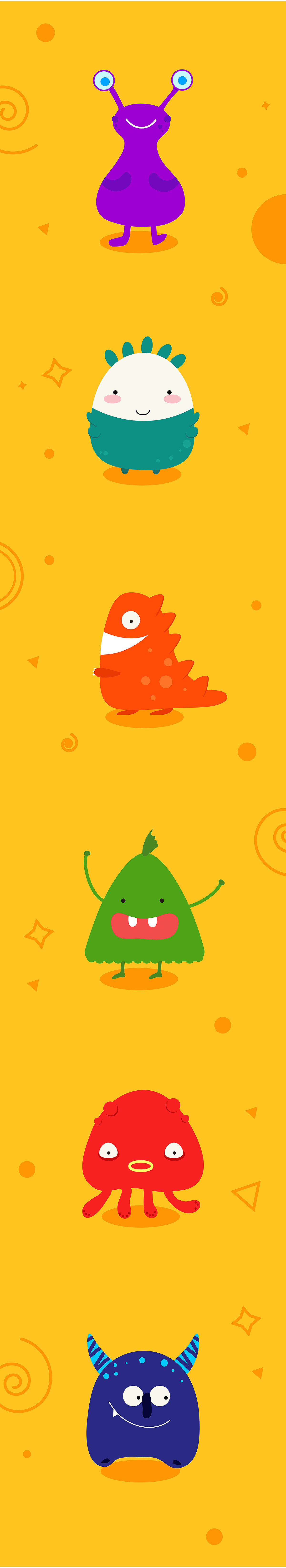 一组丑丑哒的小怪兽