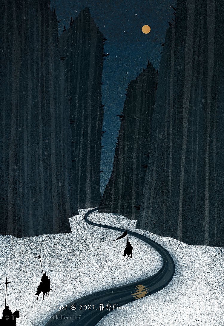 雪夜行军|插画|商业插画|菲非fiona - 原创作品 - 站酷 (zcool)